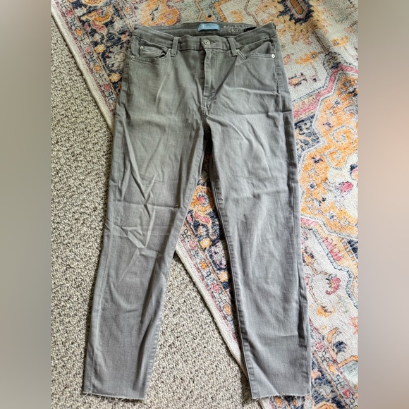 7 For All Mankind B(AIR) HIGH WAIST ANKLE SKINNY IN grey SZ 30 - Picture 1 of 5